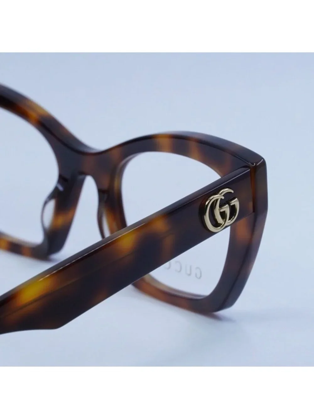 Gucci GG1334O 002 Eyeglasses Medium Havana 52mm Cat Eye Frame